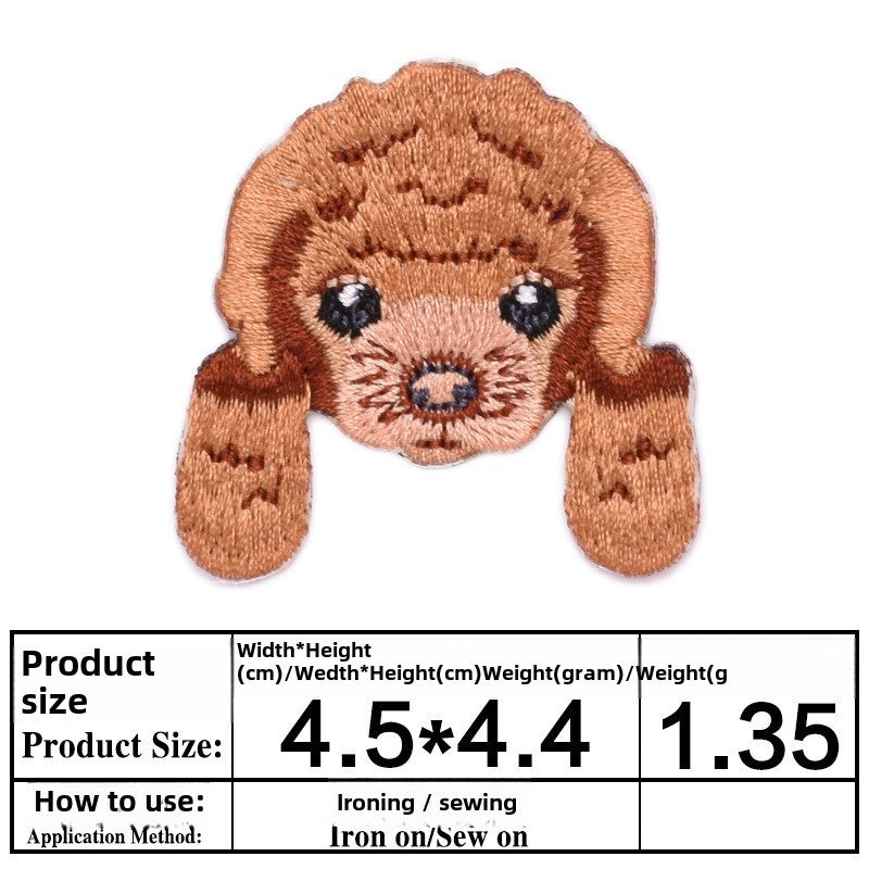 Wholesale Puppy Head Animal Embroidery Patch